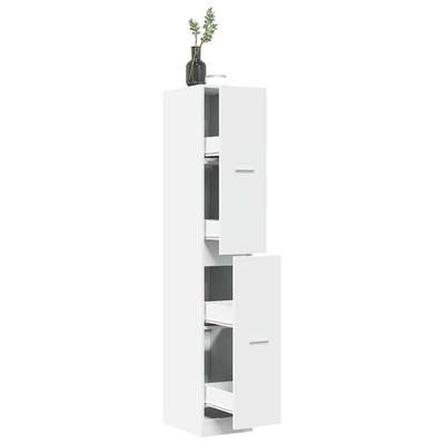 Vidaxl Pharmacy Cabinet, White, 30X41X174.5 Cm, Wood-Based Material