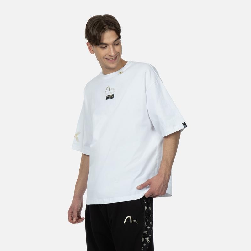 Evisu T-Shirts Men's Crew Neck Moderate Straight Fit 2ESGNM3TS617RXCT