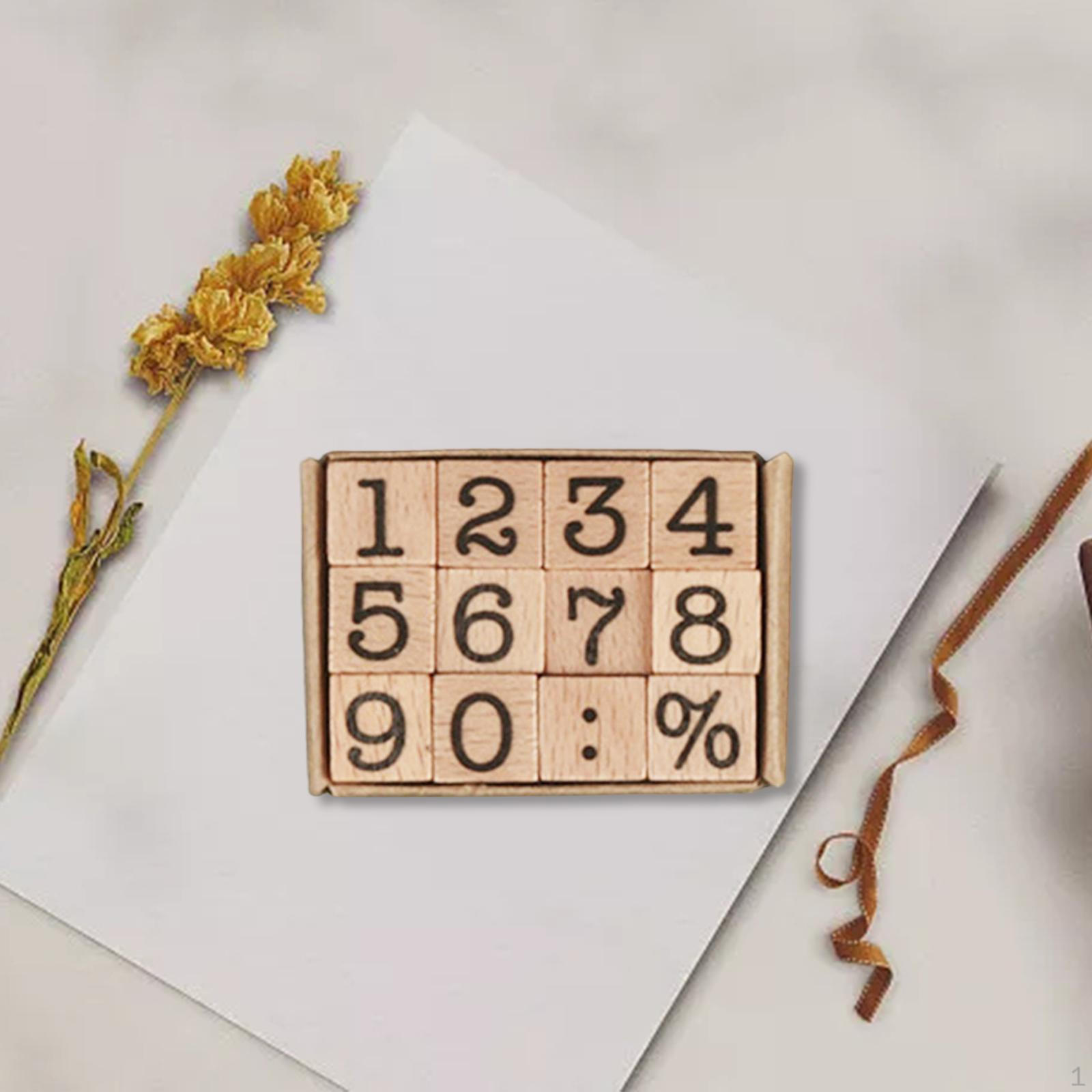 Creative Wooden Stamp Set for Artistic Projects Number