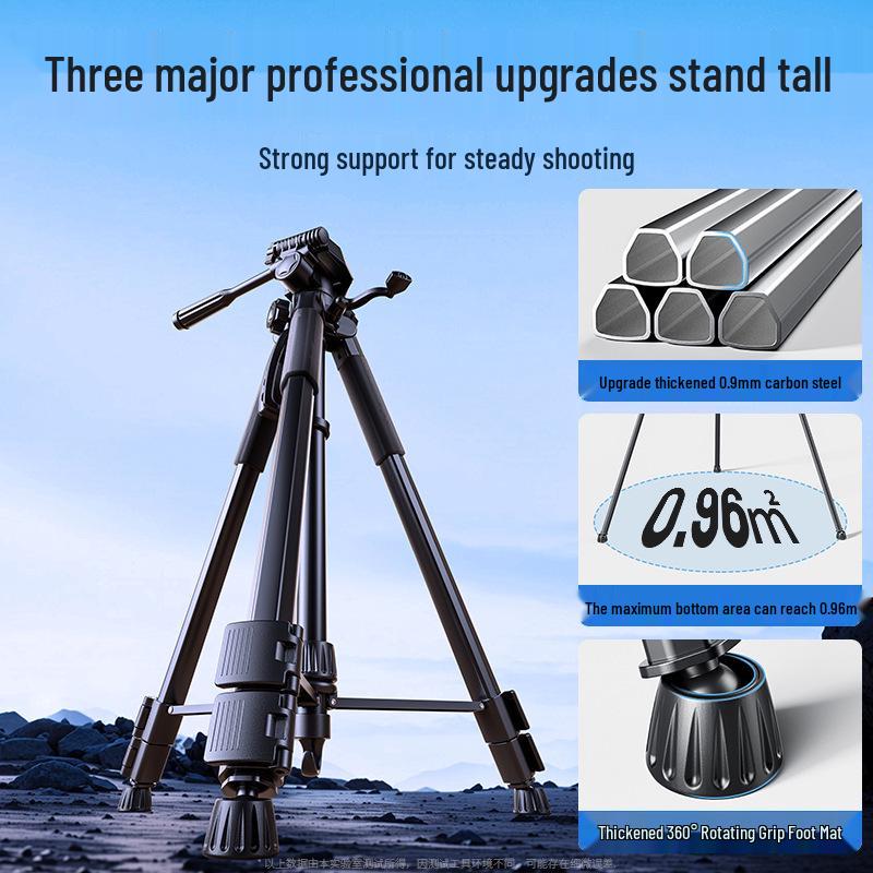 Professional DSLR & Mirrorless Camera Tripod for Live Streaming & Photography - Compatible with Canon, Sony, Fujifilm