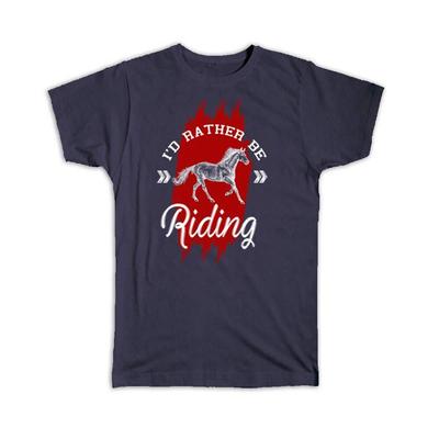 Geschenk-T-Shirt : Ich würde lieber reiten Wandposter Schild Pferdeliebhaber Reiter Vintage