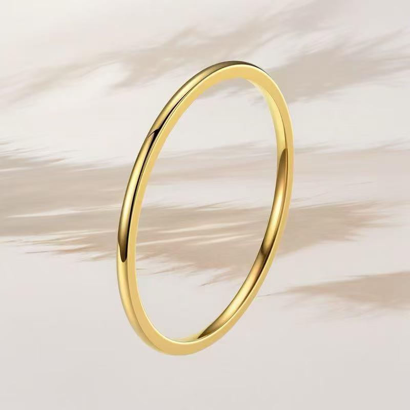 Women's Stainless Steel 2mm Minimalist Ring - Non-Fading Titanium Steel Fashion Accessory