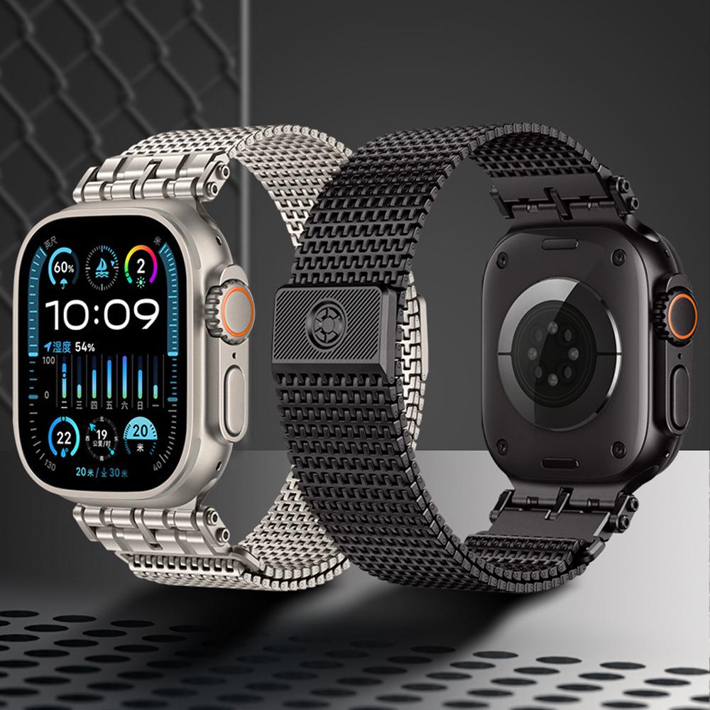 Mediolański Pasek do Apple Watch Band Ultra 2 49mm 10 46mm 9 8 7 45mm Luksusowa Metalowa Bransoleta z Magnetycznym Zapięciem dla iWatch 6 5 4 SE 44mm