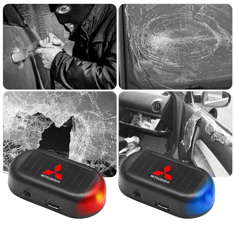 1Pcs Car Fake Security Light Solar Powered Simulated Dummy Alarm For Mitsubishi ASX Lancer Outlander Pajero EVO EX Lancer