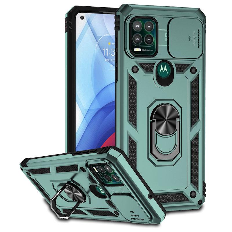 QWFür Motorola Moto G PURE G Power STYLUS Fusion Hülle Luxus Auto Magnetring Panzer Handyhülle für Moto PLAYSilikon Rückseite