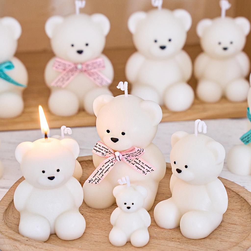 3D Cute Bear Silicone Candle Mold DIY Animal Ornaments Craft Gifts Making Aromatherapy Soap Plaster Resin Casting Molds Home Dec