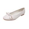 Cowhide version of the same style, Frida girl~ Classic square head bow shallow mouth exquisite pearl ballet leather shoes