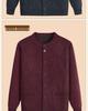Men's Mid-Age & Elderly Knitted Cardigan: Warm, Thick Velvet Sweater Coat for Autumn/Winter