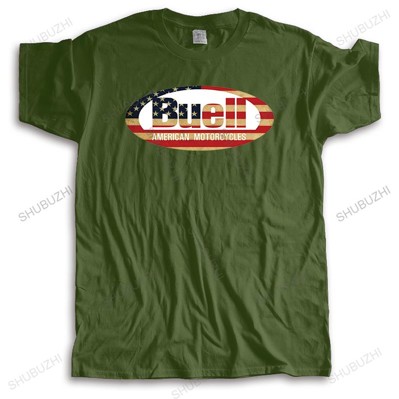 Mens Brand T-shirt Black New O-neck Tshirt Fashion Short Sleeve BUELL MOTORCYCLE New Cotton Streetwear Tee-shirt Male Tees