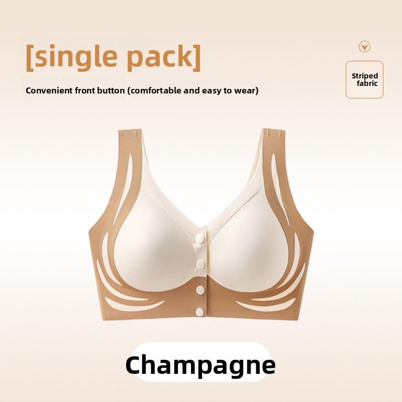 

Large Size Women Front Buckle Fixed Cup Non Trace Collection Pair of Milk Anti Droop Lactation Special Underwear 34/75BCD шампанского