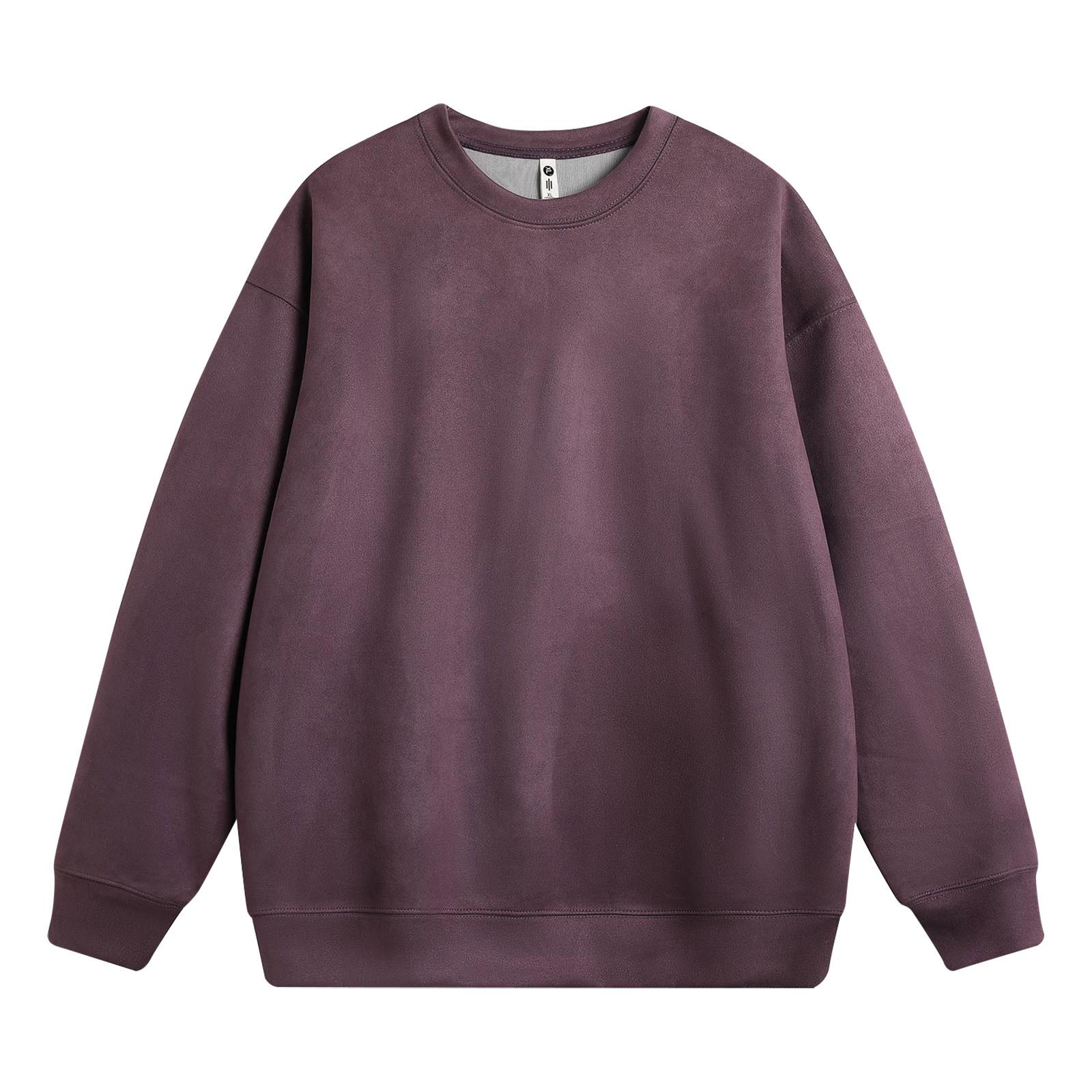 Мужской флисовый круглый воротничок с флисовой толстовкой однотонного цвета и флисовой флисовой курткой L фиолетовый
