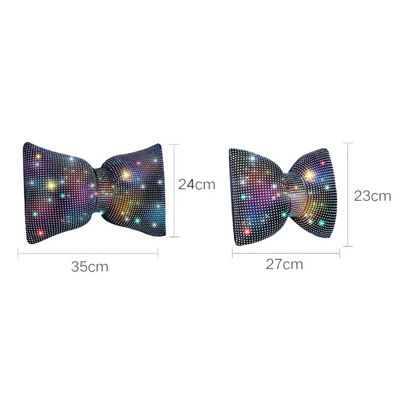 1PC Diamond Crystal Bowknot Car Waist Pillow Rhinestone Auto Seat Support Hold Pillows Bling Car Interior Accessories for Women