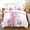 Lenjerie de pat Anime Re Zero Set Emilia Rem Husă de plapumă Dormitor Huse pentru plapumă Singur Twin King Size Husă de pilotă Textile de casă