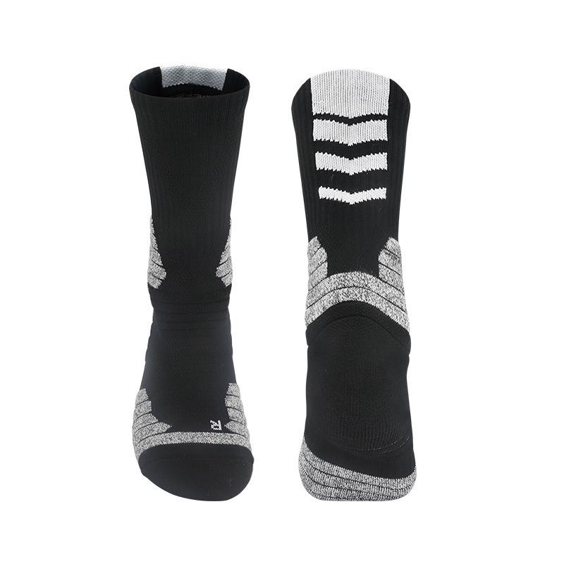 

Мужские летние хлопковые носки для велоспорта и баскетбола - до середины икры, влагоотводящие, махровая подошва, спортивный стиль One Size Fits All Adults