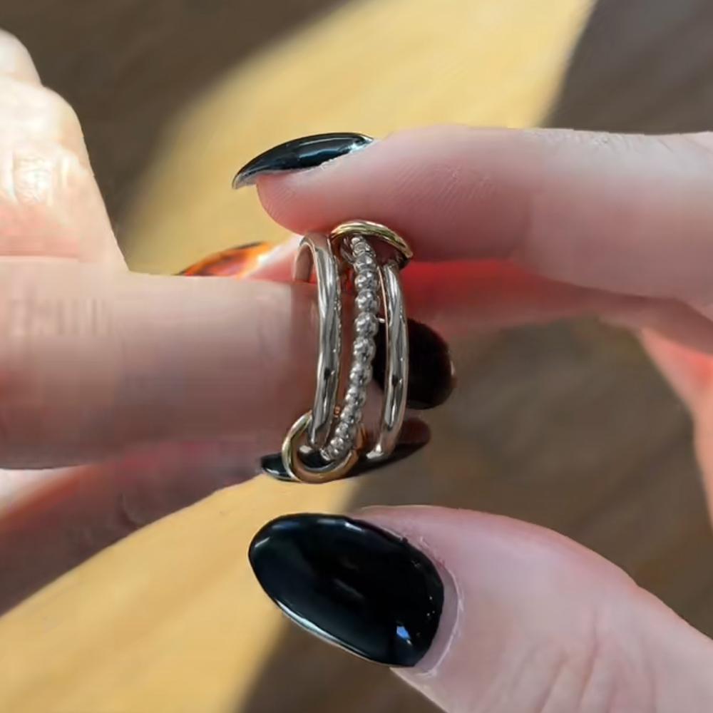 Trendy Spinelli Ring For Women Men Stainless Steel Gold Color Minimalist Round Bead Stacking Rings Fashion Jewelry SR008 7