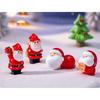Set of 4 Cartoon Santa Ornaments Resin Miniature Sculpture Christmas Gift For Home Office and Garden Landscape Decors