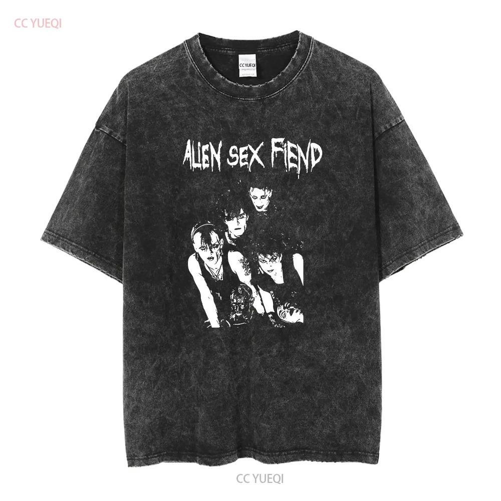 Ladies Alien Sex Fiend Band Photo Official T Shirt Womens Girls Vintage Washed Streetwear Homme Breathable Versatile Soft