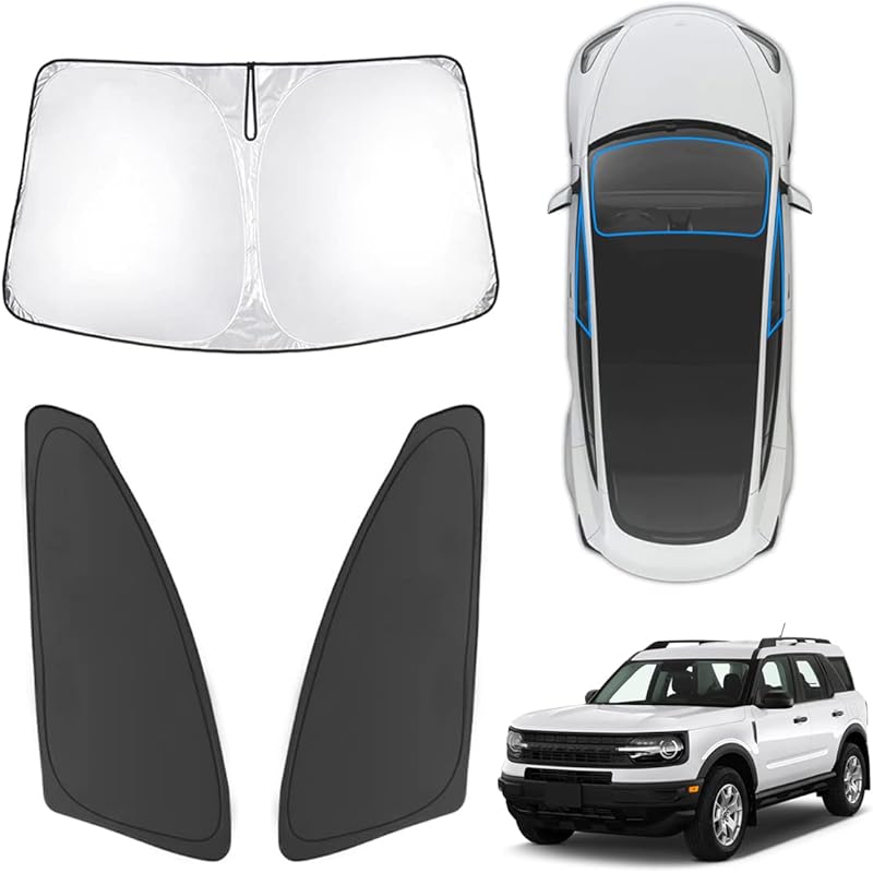 Karltys 3PCS Windshield Sun Shade For -2025 Hyundai Santa Cruz, 210T Thickened Front And Side Window Sunshade Cover  Fit Santa Cruz, Foldable Sun