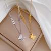 Cold Wind Butterfly Personality Minimalist Wind Furnace Real Gold Necklace Female Collarbone Chain