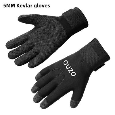 OUZO 5mm Kevlar Diving Gloves: Thick, Warm, Wear-Resistant, Cut & Puncture-Resistant Fishing Gloves