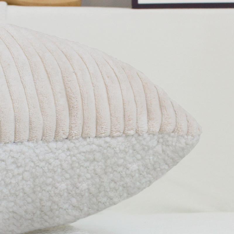

Nordic Ins Style Pillowcase Living Room Sofa Model Room Splicing Dual-use Corduroy Lumbar Cushion Pillowcase 45*45cm