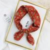 Pastoral Style Printed Silk Scarf Head Scarf Floral Kerchief Simple Scarf Hair Band  Women