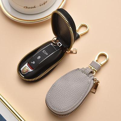 High-End Multifunctional Car and Home Key Case - Unisex, Large Capacity with Zipper