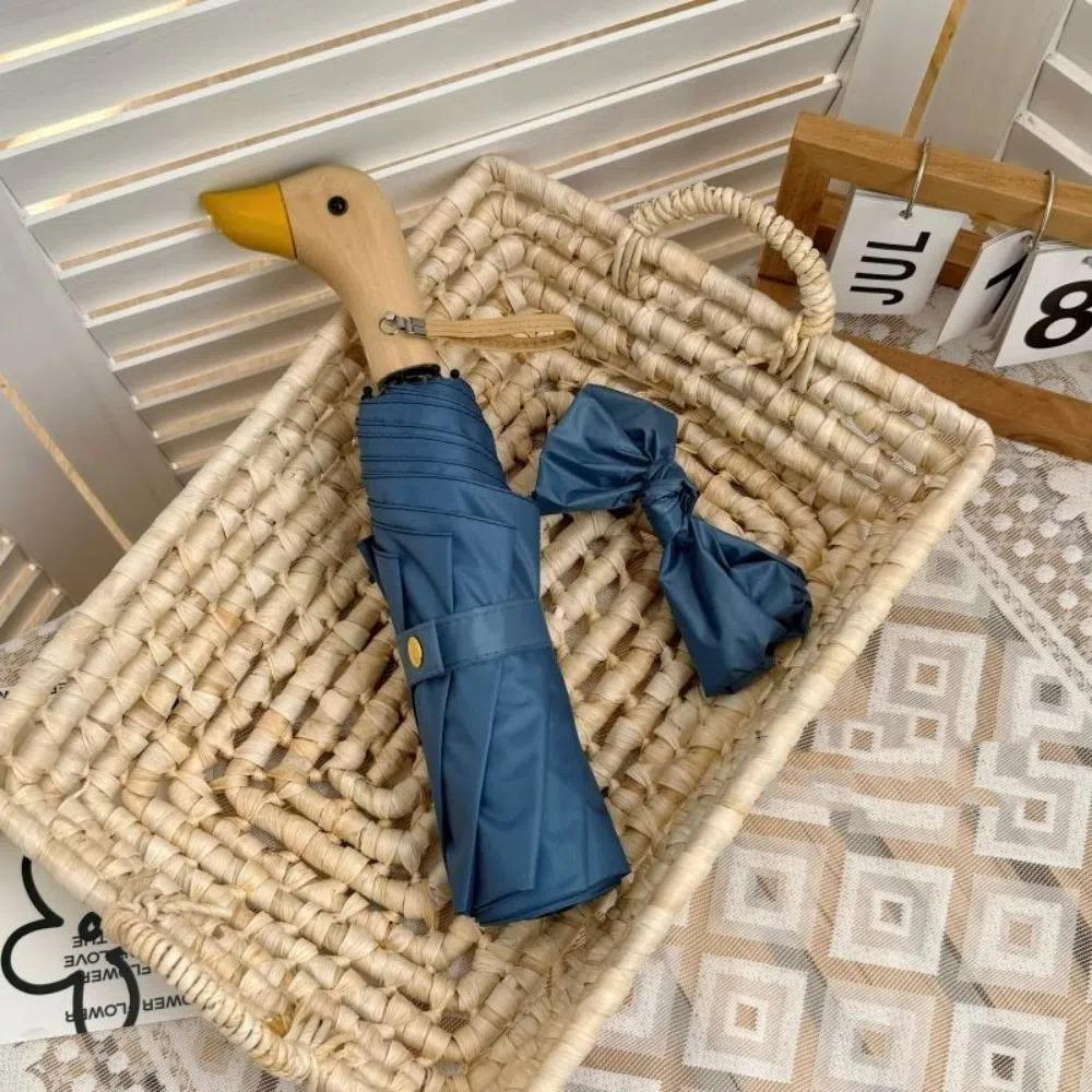 

INS Cartoon Folding Umbrella Dual-use Manual Duck Head Umbrella Waterproof UV Protection Sun Sunscreen Umbrella Rain Gear Iron&8K синій