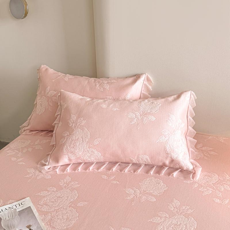 Sleeping grid cooling bean PE polymer cool feeling lace bed skirt cooling mat three piece set