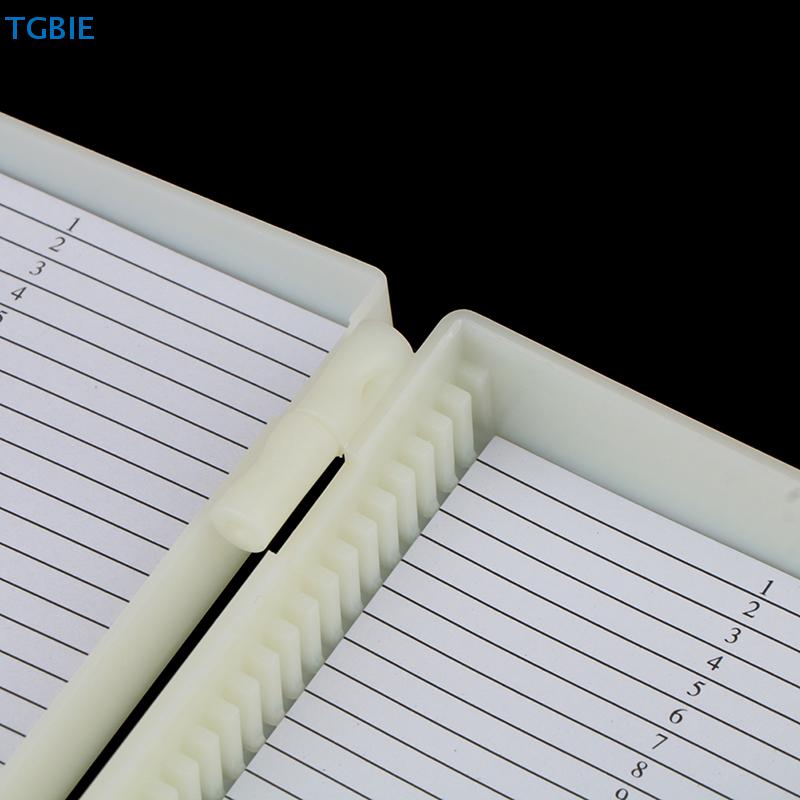 [TL][TL]Plastic Microscope Glass Slide Box 25/50/100pcs Biological Slices Storage Case Holder for Prepared Microscope Slides