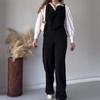 European and American Striped Print Summer Set: Short Vest & Wide-Leg Long Pants for Women, 2024 Collection