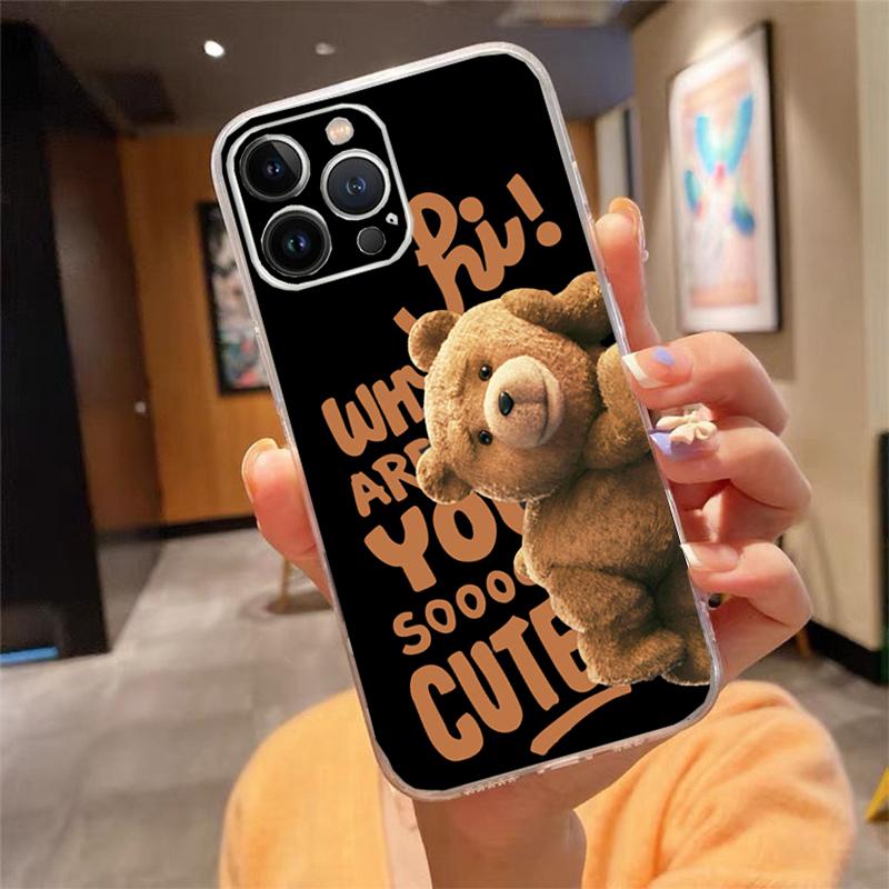 Phone Case For iphone 17 Pro Max Air 16 15 14 13 Pro Max 15 16 Pro 15Plus Bear