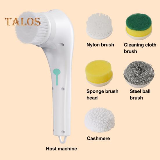 Electric Spin Scrubber Cordless Rechargeable Cleaning Brush with 5 Interchangeable Heads Powerful Motor Cleaning Scrubber