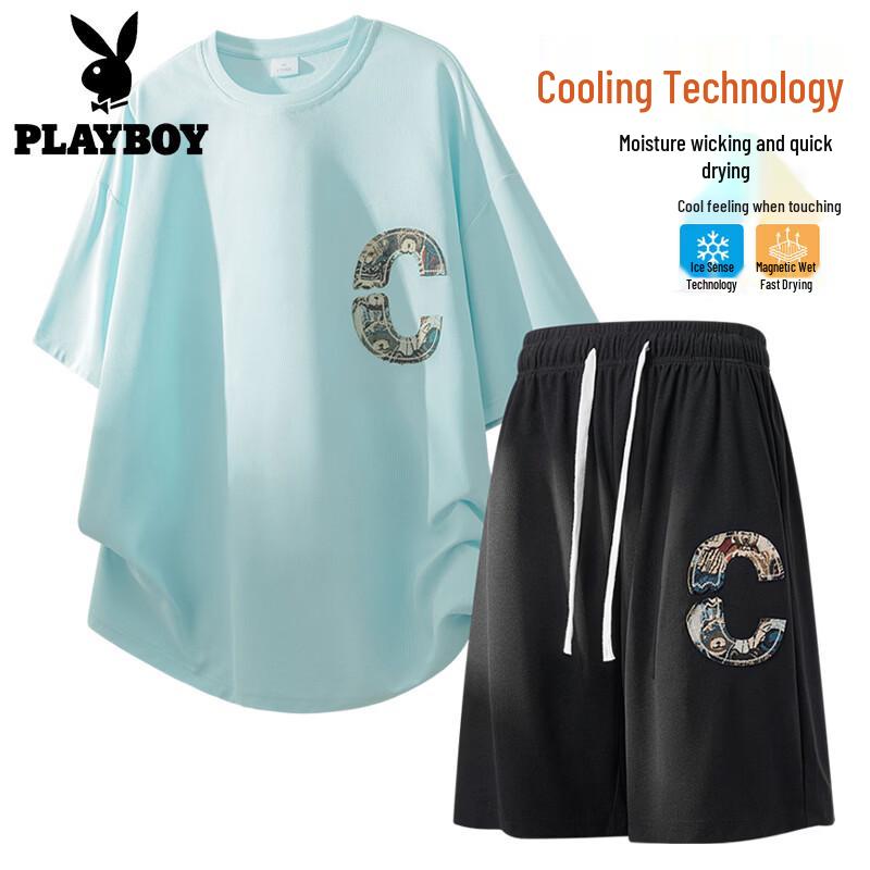Playboy Men s 2026 New Ice Silk Quick-Dry Sportswear Set M
