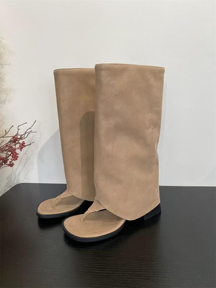 

Версия из овчины~ Милый и крутой стиль толстый каблук открытый носок щиколотка елочка крутые ботинки женские летние модные темпераментные высокие ботинки щиколотка брюки 40