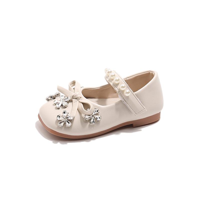 Fashionable Summer Spring Children Party Wear Pearl Bow Princess Dress Shoes for Girls