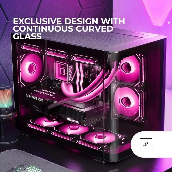 Micro-ATX Gaming Case - Mars Gaming - MC-FusionM - Curved Glass - Liquid Cooling - Dual Chamber