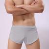 Men Sexy Boxer Underwear Low-rise Elastic Waistband Boxer Briefs Solid Color Full Hip