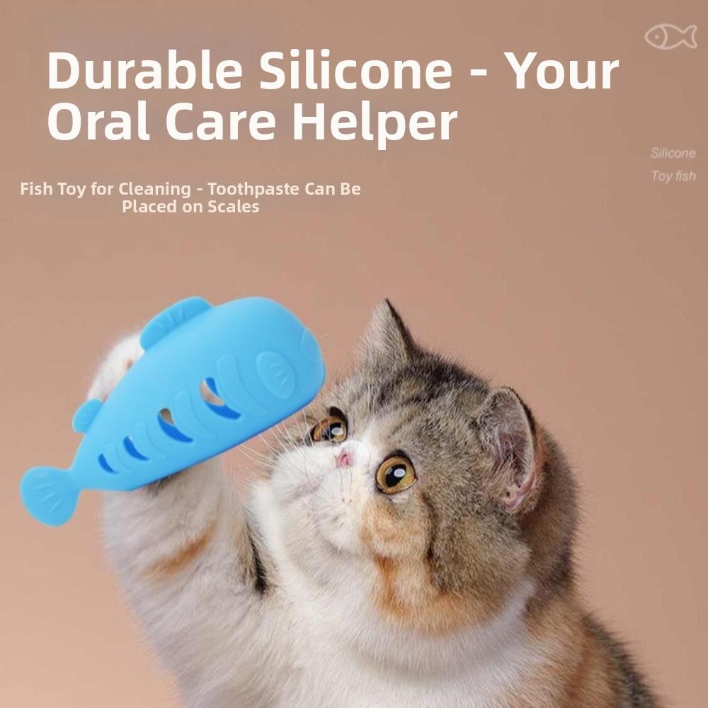 Soft Cat Chew Toy Silicone Pet Snack Dispenser Fish Shape Cat Leakage Toys  Relaxing