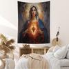 Sacred Heart of Jesus Canvas Painting Mary Hanging Bohemian Tapestry Cheap Hippie Wall Hanging Bohemian Wall Tapestrie