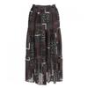 Shop   Women Chiffon Ruffle Midi Skirt Black Ntt Wsk 21283