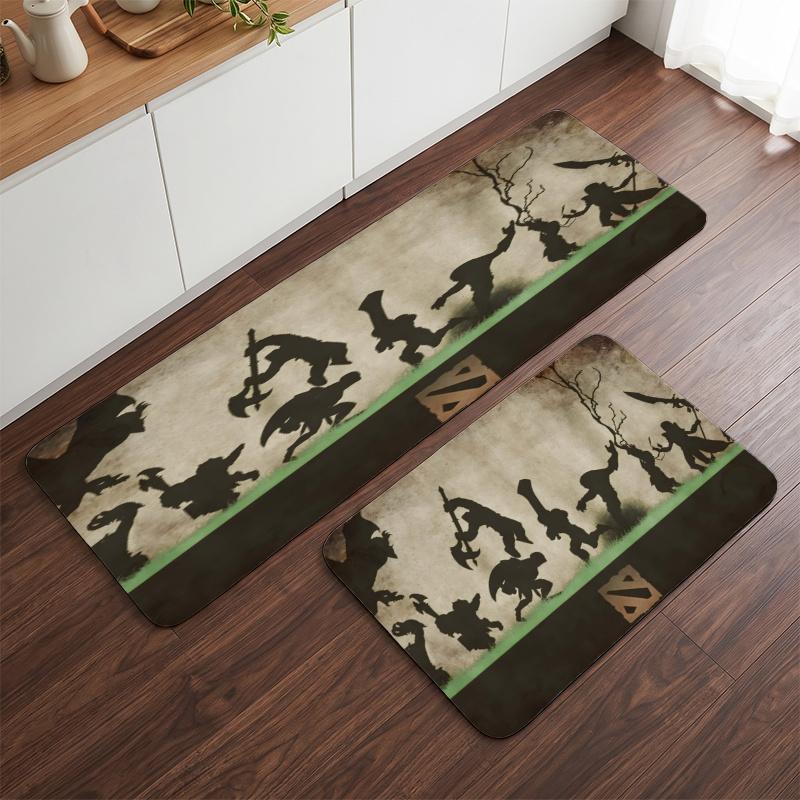 DOTA 2 (22) Flannel Kitchen Mat Soft Anti-Slip Kitchen Floor Runner Rug Kitchen Rug for Home Kitchen Decor