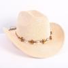 Popular European and American Classic Western Denim Straw Hat, Men's and Women's Fashion Outdoor Sunscreen Sequined Straw Hat