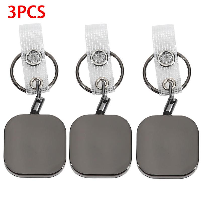 Heavy Duty Retractable Metal Wire Keychain Pull Badge Reel ID Lanyard Name Tag Card Badge Holder Reel Key Ring Outdoor Tool Gift