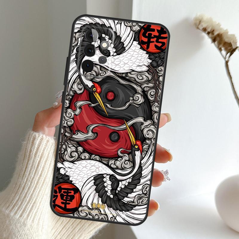 Art Crane Waves Case For Samsung Galaxy A13 A33 A53 A06 A17 A56 A36 A26 A16 A15 A35 A55 A34 A54 A52 A12 A32