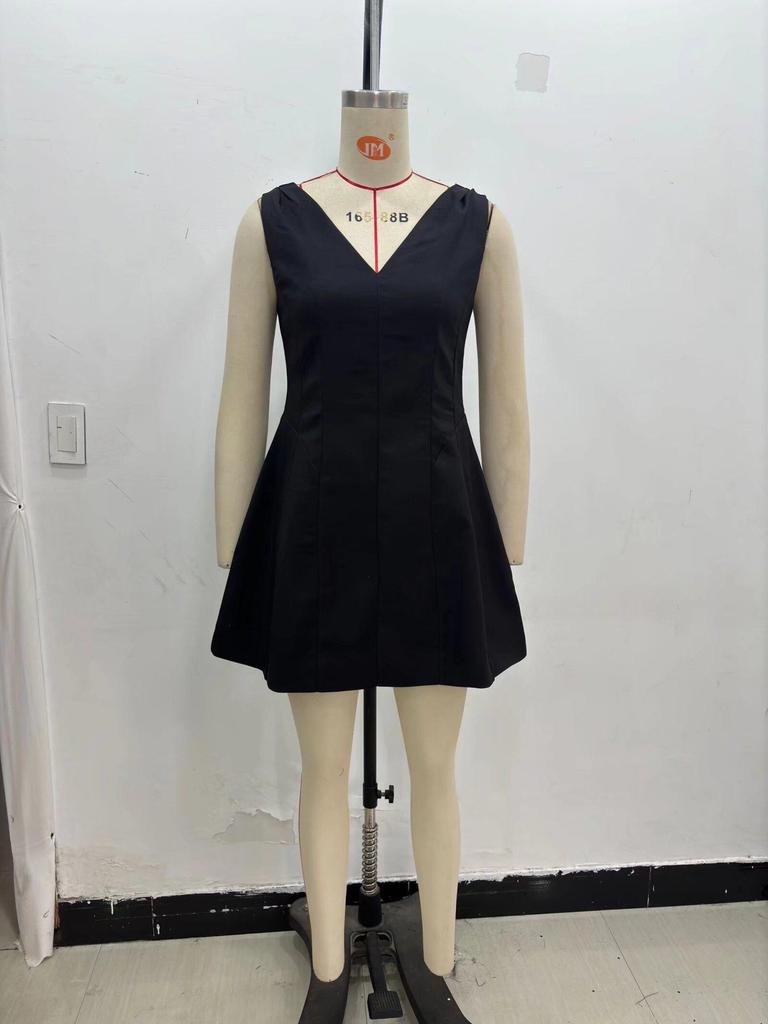 Elegant Sleeveless Balloon Dress for Women - European and American Style