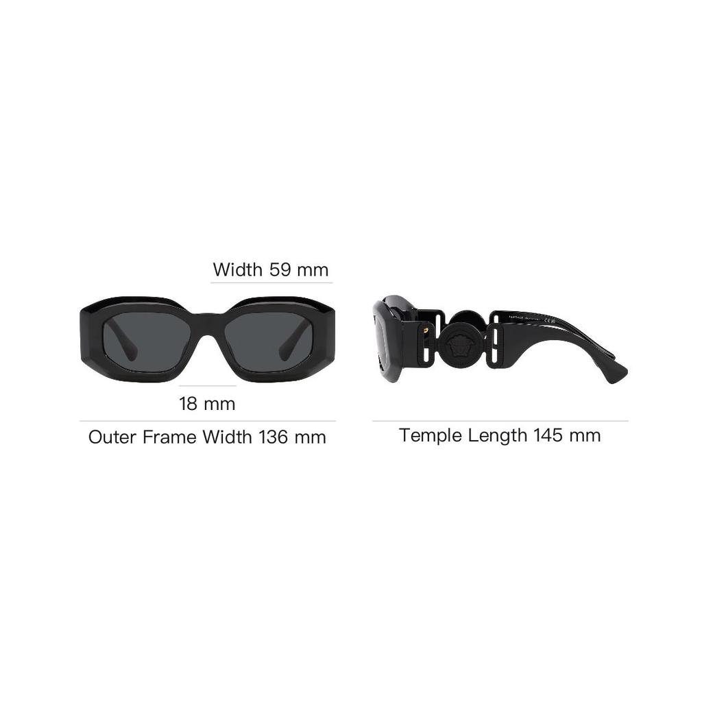 Versace Logo Design Irregular Frame Sunglasses Women Sunglasses Black O4425UO53608754ONUL