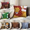 Anime Art Simple Animal Pillow Case Anti-dustmite Pillowcase Invisible Zipper Silky Short Plush Sofa Cushion Cover