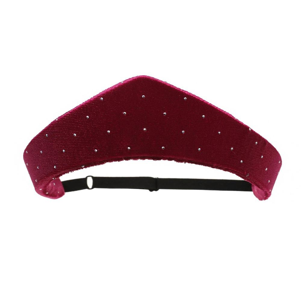 

Elegant Rhinestone Velvet Crown Headband Triangle Elastic Hair Hoop Simple Sponge Hairband Wedding Style 1