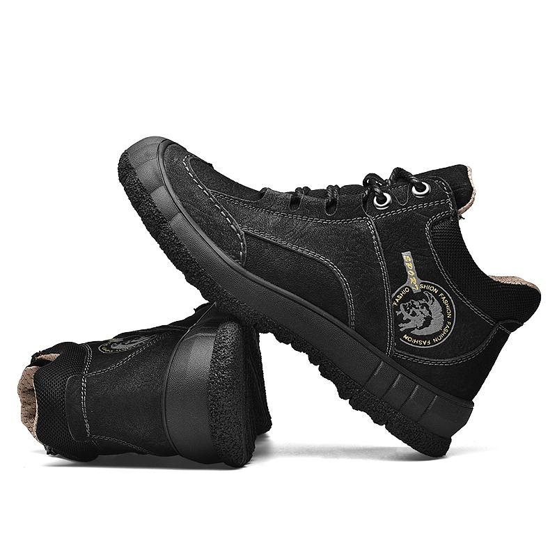 Luxury Winter Men'S Boots Genuine Leather Outdoor Hiking Shoes Men Handmade Non-Slip Warm Boots Casual Climbing Bottes D'Hiver